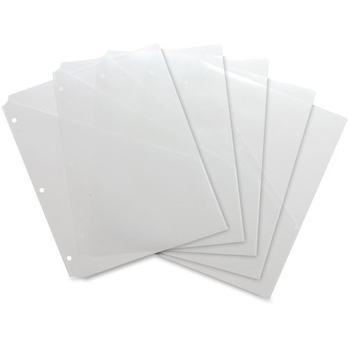 Business Source  Binder Pockets, Poly, Letter, 8-1/2"x11", 5/PK, Clear