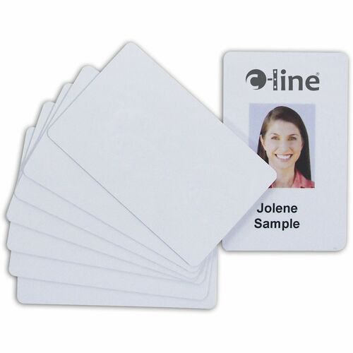 C-Line  PVC ID Badge Cards, 3-3/8"X2-1/8", 100/PK, White