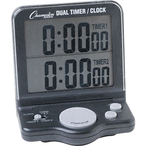 Champion Sports  Dual Timer/Stop Watch, 1" Display, Black