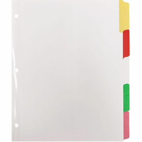 Business Source  Write-on Tab Indexes, 5-Tab, 11"x8-1/2", 5 Tabs/ST, Multi
