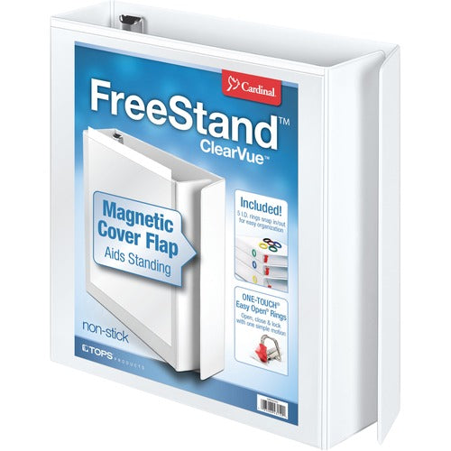 Cardinal  Slant D-Ring Binders, 11"x8-1/2", 2" Capacity, White