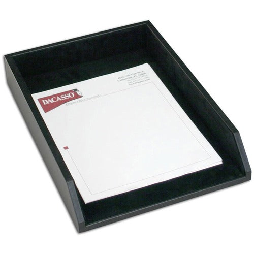 Dacasso  Letter Tray, Front Load, 10-3/5"Wx15-1/10"Lx2"H, Black