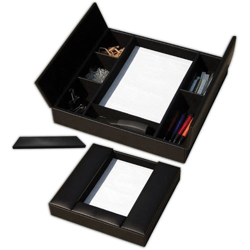Dacasso  Conference Room Organizer, 6-Comp, 16"Wx17"Lx3"H, Black
