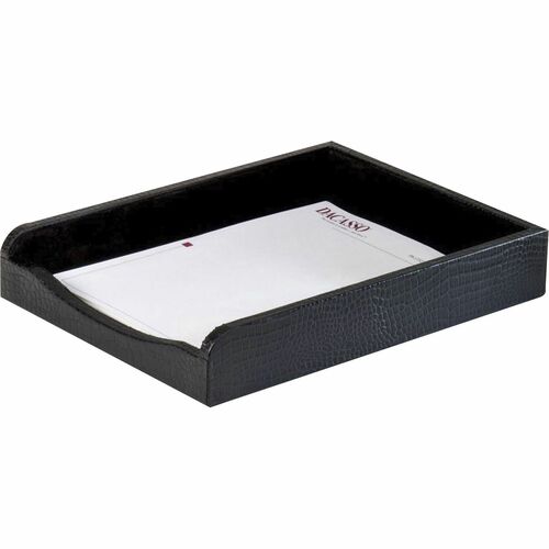 Dacasso  Letter Tray,Crocodile,13-3/5"x10-3/5"x2",BK