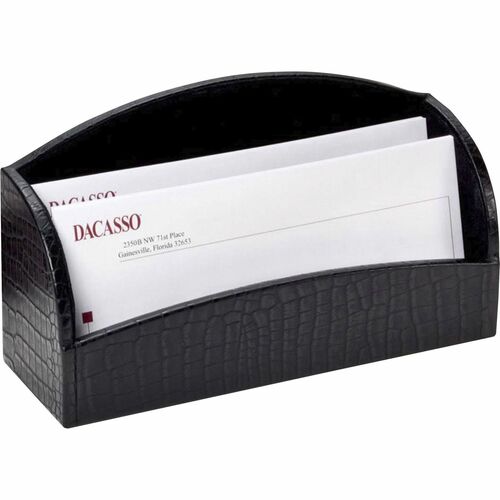 Dacasso  Letter Holder,Crocodile,10-2/5"x3-2/5"x5-3/4",BK