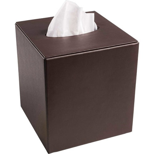 Dacasso  Tissue Box Cover,Leather,5-1/10"x5-1/10"x5-1/2",BN