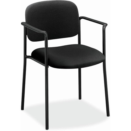 HON  Guest Chair, W/ Arms, 23-1/4"x21"x32-3/4", Black Fabric