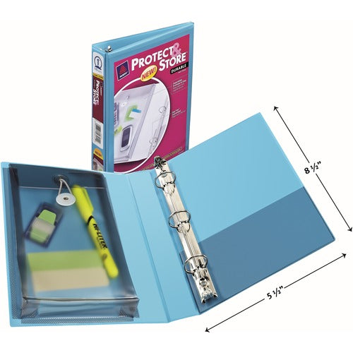Avery  View Binder, Mini, 1" Cap, f/5-1/2"x8-1/2" Sheets, Blue