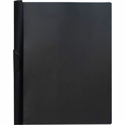 Business Source  Report Cover, Side Clip, 30 Sht Cap, 8-1/2"x11", Black
