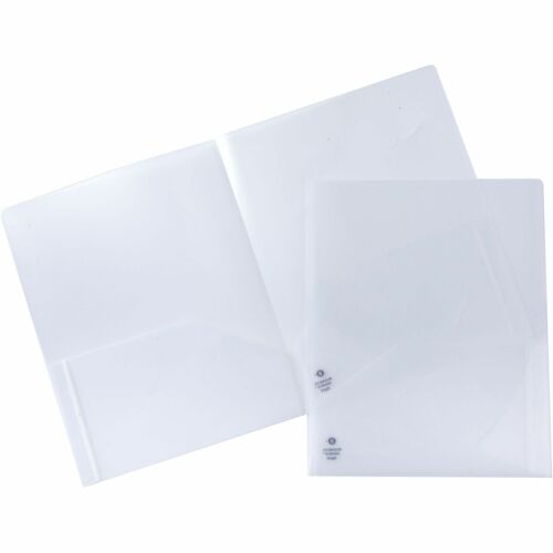 Business Source  Portfolio, 2-Pocket, 60 Sht Cap, 8-1/2"x11", 5/PK, Clear