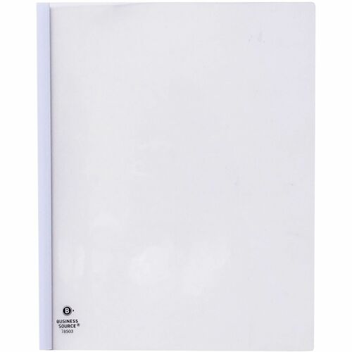 Business Source  Report Cover, Poly,1/8" Capacity, 50/BX, CL Cover/WE Binding