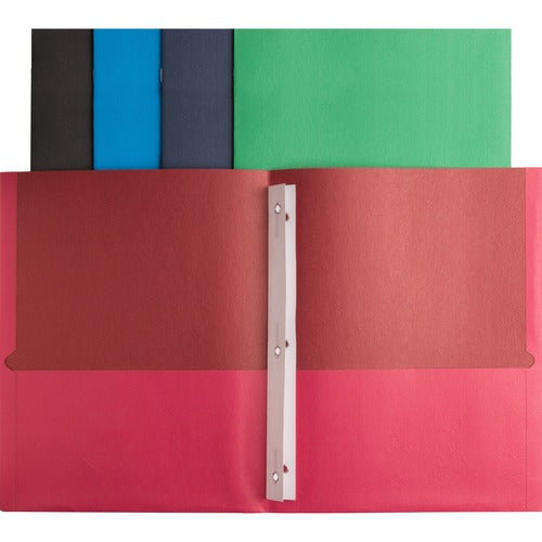 Business Source  2-Pocket Folders, 100 Sh Cap, Ltr, 9-1/2"x11", 25/BX, AST