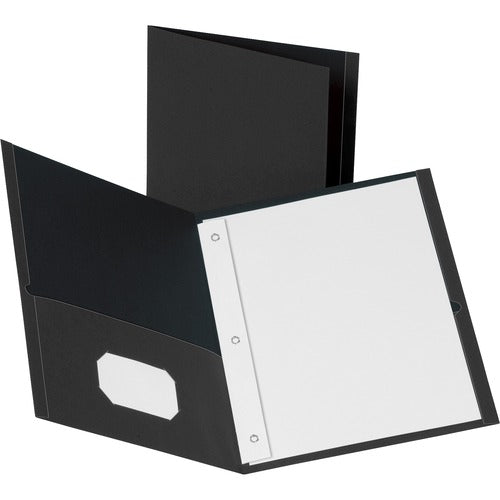 Business Source  2-Pocket Folders, 100 Sh Cap, Ltr, 9-1/2"x11", 25/BX, BK