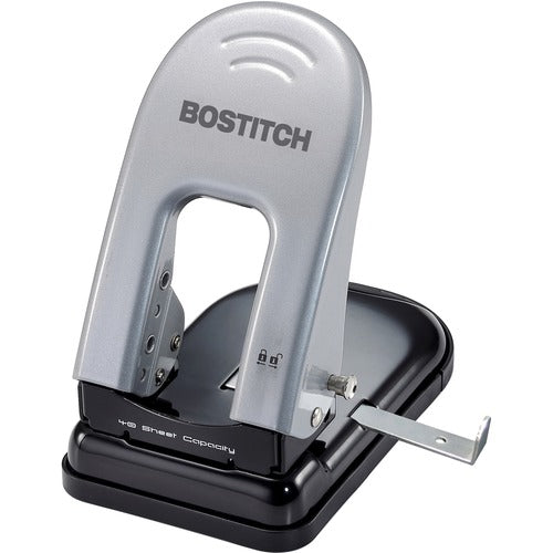Accentra, Inc.  2-Hole Punch, Traditional, 9/32", 40 Sht Cap., Black/Silver
