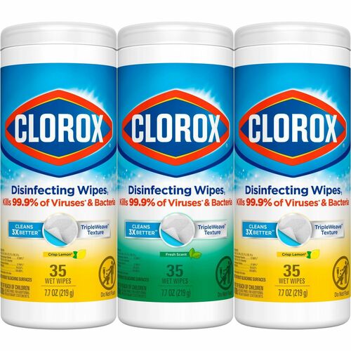 Clorox Company  Disinfecting Wipes, 35 Wipes/Canister, 3/PK, AST Scents