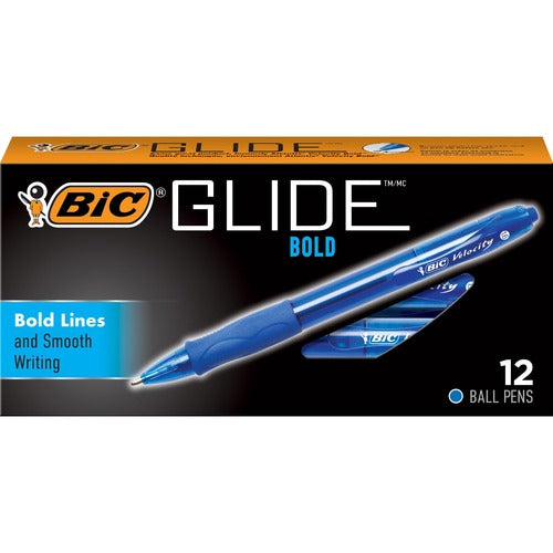 Bic  Ballpoint Pens, Retractable, 1.6mm, Blue ink/barrel