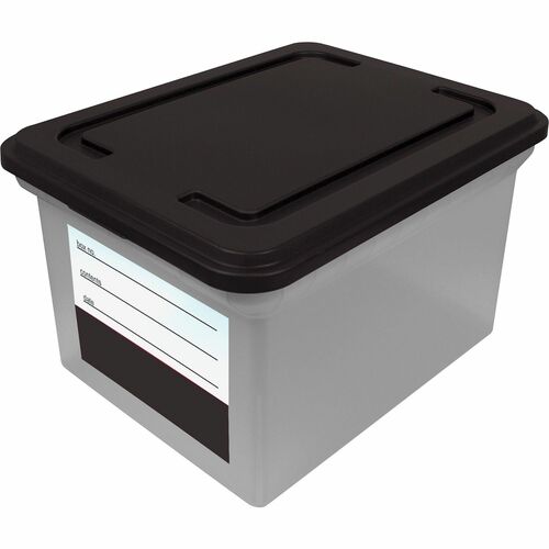 Advantus Corp.  File Tote w/Contents Label, 18"x14-1/8"x10-13/16", CL/BK