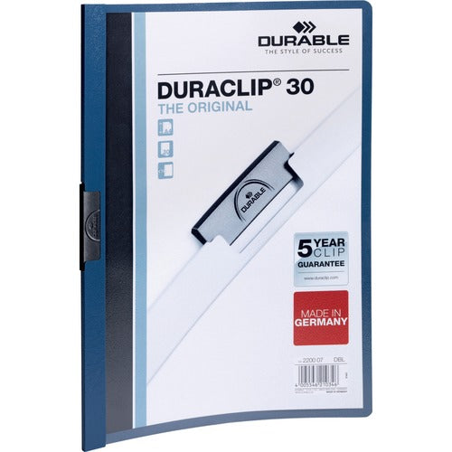 Durable Office Products  Report Cover w/Clip, 30 Sheet Capacity, 11"x8-1/2",DK Blue