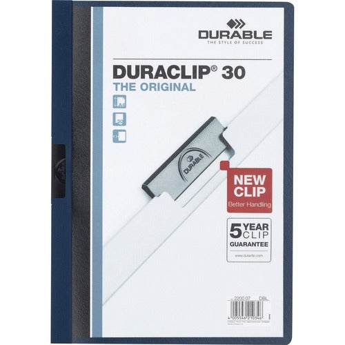 Durable Office Products  Report Cover w/Clip, 30 Sheet Capacity, 11"x8-1/2", Navy