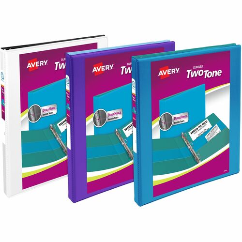 Avery  View Binder, 2-Tone, 1/2" Cap, f/8-1/2"x11" Sht, 12/CT AST
