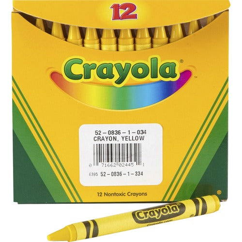 Crayola  Crayons, 1 Color, Regular, Standard-size, 12/PK, Yellow