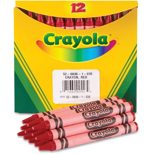 Crayola  Crayons, 1 Color, Regular, Standard-size, 12/BX, Red