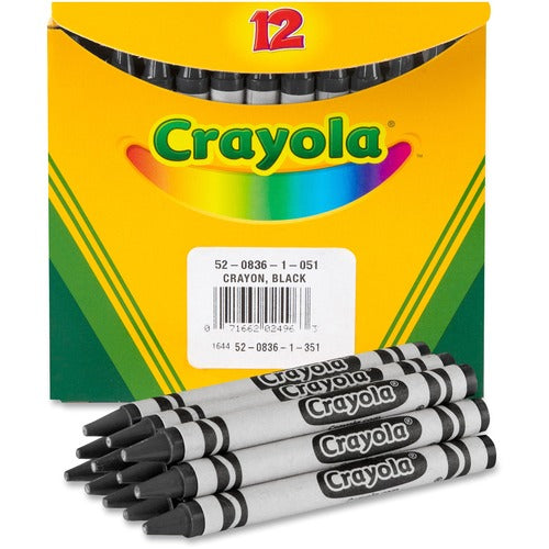 Crayola  Crayons, 1 Color, Regular, Standard-size, 12/BX, Black