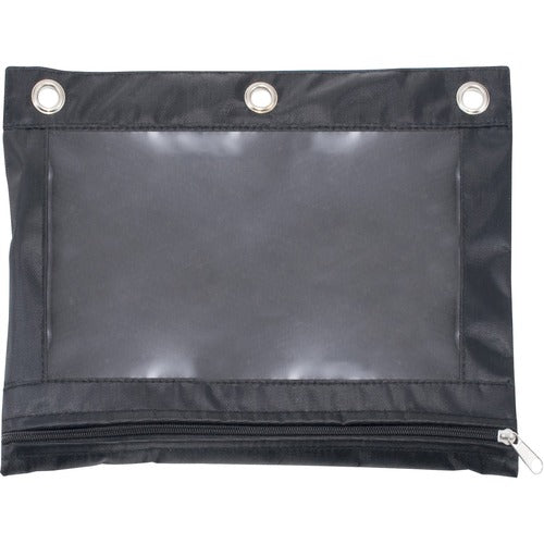 Advantus Corp.  Binder Pouch, Clear Front, Zipper Closure, 7.38"x10", Black