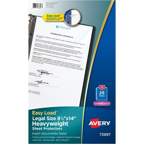 Avery  Sheet Protectors, 8-1/2"x14", 25/PK, Clear