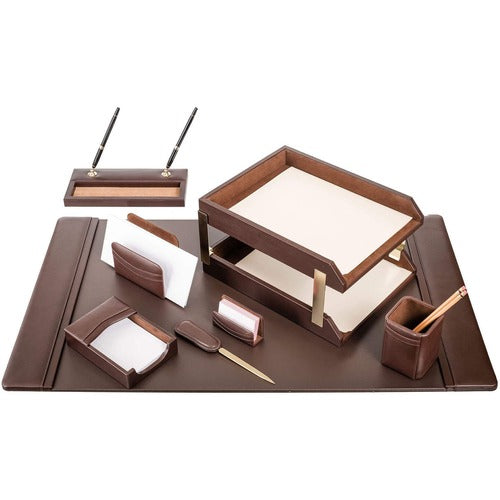 Dacasso  Desk Set,10 Pc,Chocolate,34-3/4"x20-3/4"x5-2/5",BN