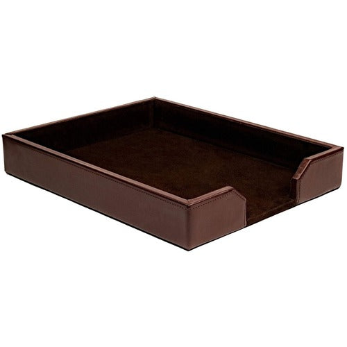 Dacasso  Letter Tray, Front Load, 10-1/2"Wx13-1/2"Lx2"H, Dark Brown