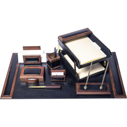 Dacasso  Desk Set,10 Pc,34-3/4"x20-3/4"x5-2/5",BK/WA