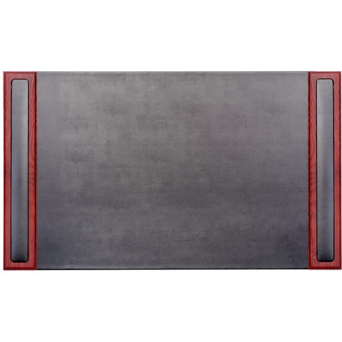 Dacasso  Desk Pad, w/ Side-Rail, 20"Wx34"Lx3/5"H, Rosewood/Black