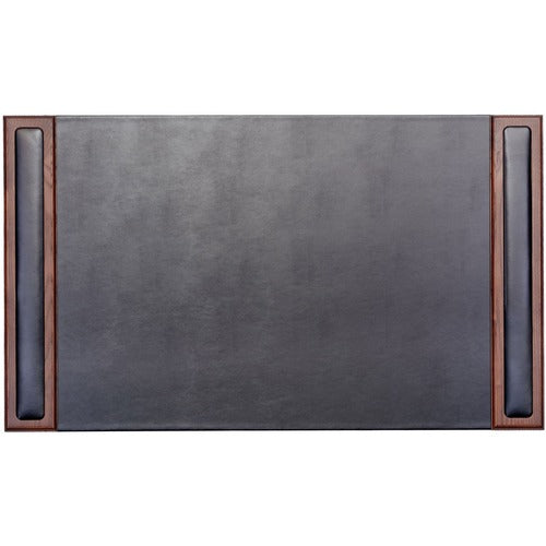 Dacasso  Desk Pad, w/ Side-Rail, 20"Wx34"Lx3/5"H, Walnut/Black