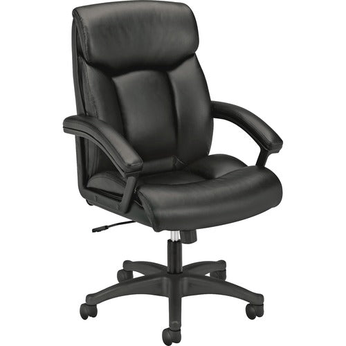 HON  Executive High-Back, Plush, 27"x37-1/2"x45-1/2", BK Leather