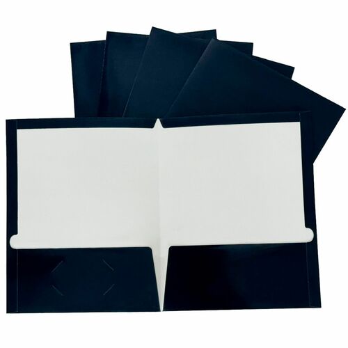 Business Source  Two Pocket Folder, Ltr, 2-Pkts, 100 Shts, 25/BX, NY