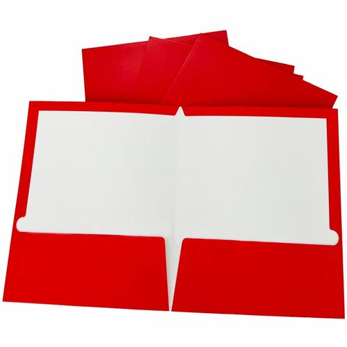 Business Source  Two Pocket Folder, Ltr, 2-Pkts, 100 Shts, 25/BX, RD