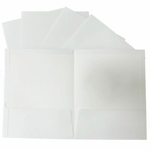 Business Source  Two Pocket Folder, Ltr, 2-Pkts, 100 Shts, 25/BX, WE