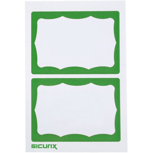 Baumgartens  Visitor Badges, Green Border, 3-1/2"x2-1/4", 100/BX, WE/GN