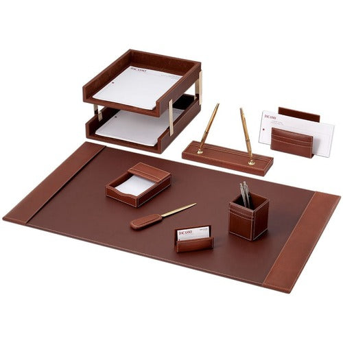 Dacasso  Desk Set,10 Pc,Rustic,34-3/4"x20-3/4"x5-2/5",BN