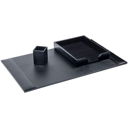 Dacasso  Desk Set, Bonded Leather, 3-Piece, Black