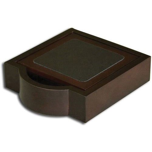 Dacasso  Coaster Set,Square,5-1/2"x6-1/4"x1-1/2",4/EA,Walnut/Black