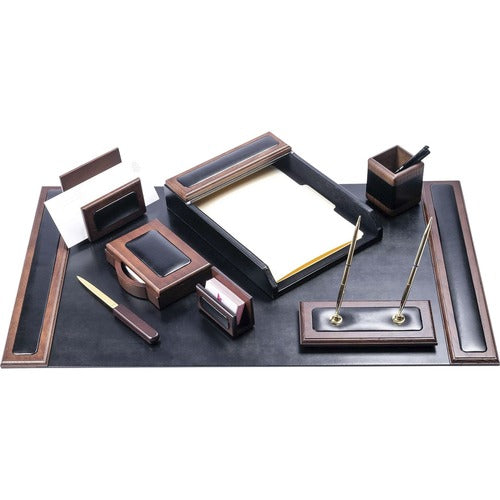Dacasso  Desk Set,8 Pc,34-3/4"x20-3/4"x5-2/5",BK/WA