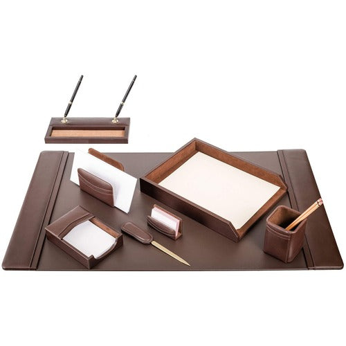 Dacasso  Desk Set,8 Pc,Chocolate,34-3/4"x20-3/4"x5-2/5",BN