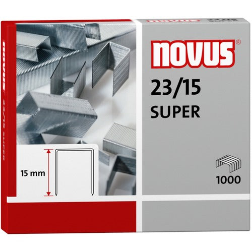 Dahle North America Inc.  Staples, Novus, Heavy-Duty, 23 Gauge, 15mm, 1000/CT, Gray