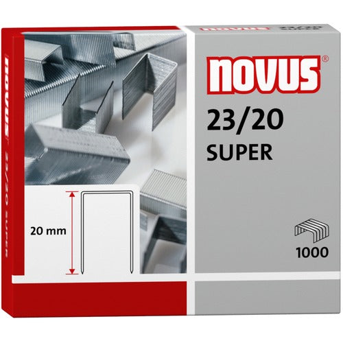 Dahle North America Inc.  Staples, Novus, Heavy-Duty, 23 Gauge, 20mm, 1000/CT, Gray