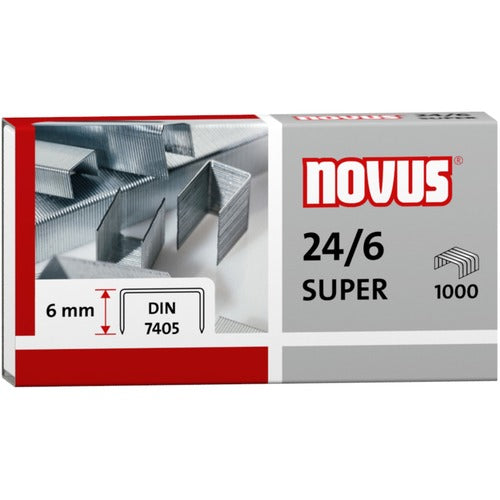 Dahle North America Inc.  Staples, Novus, Premium, 24 Gauge, 6mm, 1000/CT, Gray