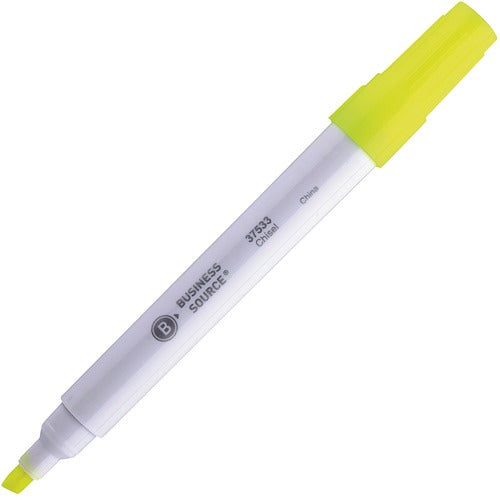 Business Source  Highlighter, Chisel Tip, Fluorescent Yellow