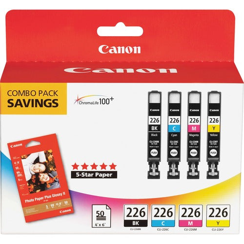 Canon  Ink Cartridge Kit,4-color,PIXMA MG8220,50-sht Glossy,4/PK,MI