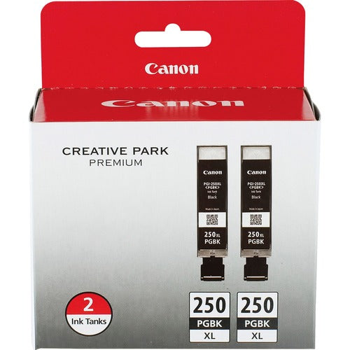 Canon  Ink Cartridge, Twin Pack, XL Pigment, 2/PK, Black